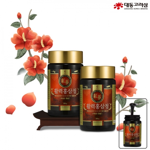 [대동고려삼] 홍삼농축액 6년근 국내산 활력홍삼정 250g x 2병(총500g)