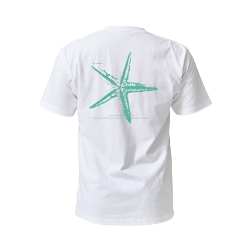 오션테그 14수 반팔 티셔츠 코튼 숏 슬리브 화이트 Starfish Green