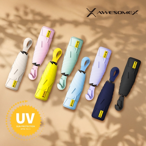 [어썸엑스] UV차단 UPF50+ 초경량 5단 암막 파스텔 원형후쿠 양우산 AXPB-5HU-101