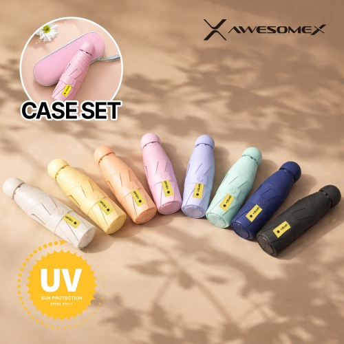 [어썸엑스] UV차단 UPF50+ 초경량 미니캡슐 암막 파스텔 5단 양우산 AXPB-5MU-101