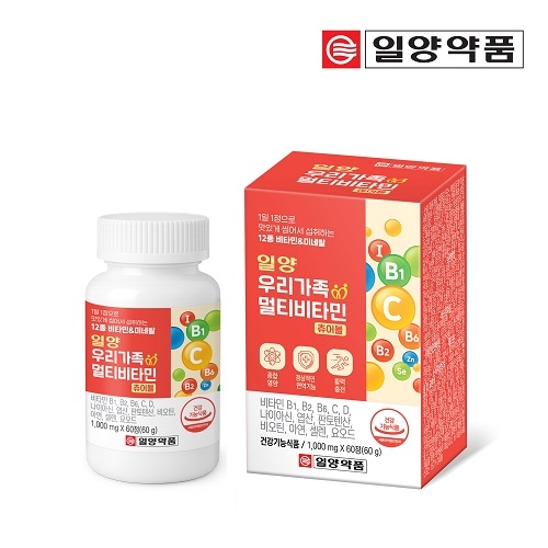 [일양약품] 우리 가족 멀티비타민 100mg x 60정 (12종 비타민 & 미네랄)