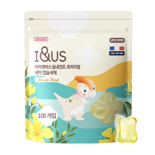 [아이앤어스] 실내건조 프리미엄 세탁 캡슐세제(프리지아향) 100개입