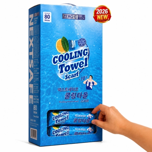 [넥스트세이프] 쿨링타올스카프 80매입 디스펜서 일회용 쿨스카프