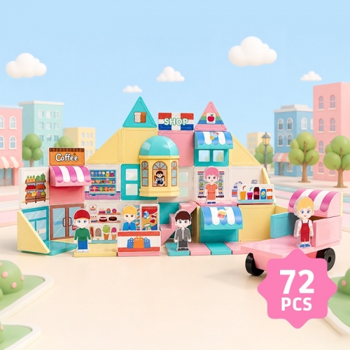 [나비북스] 지니맥 자석타일 (스토어) 72pcs