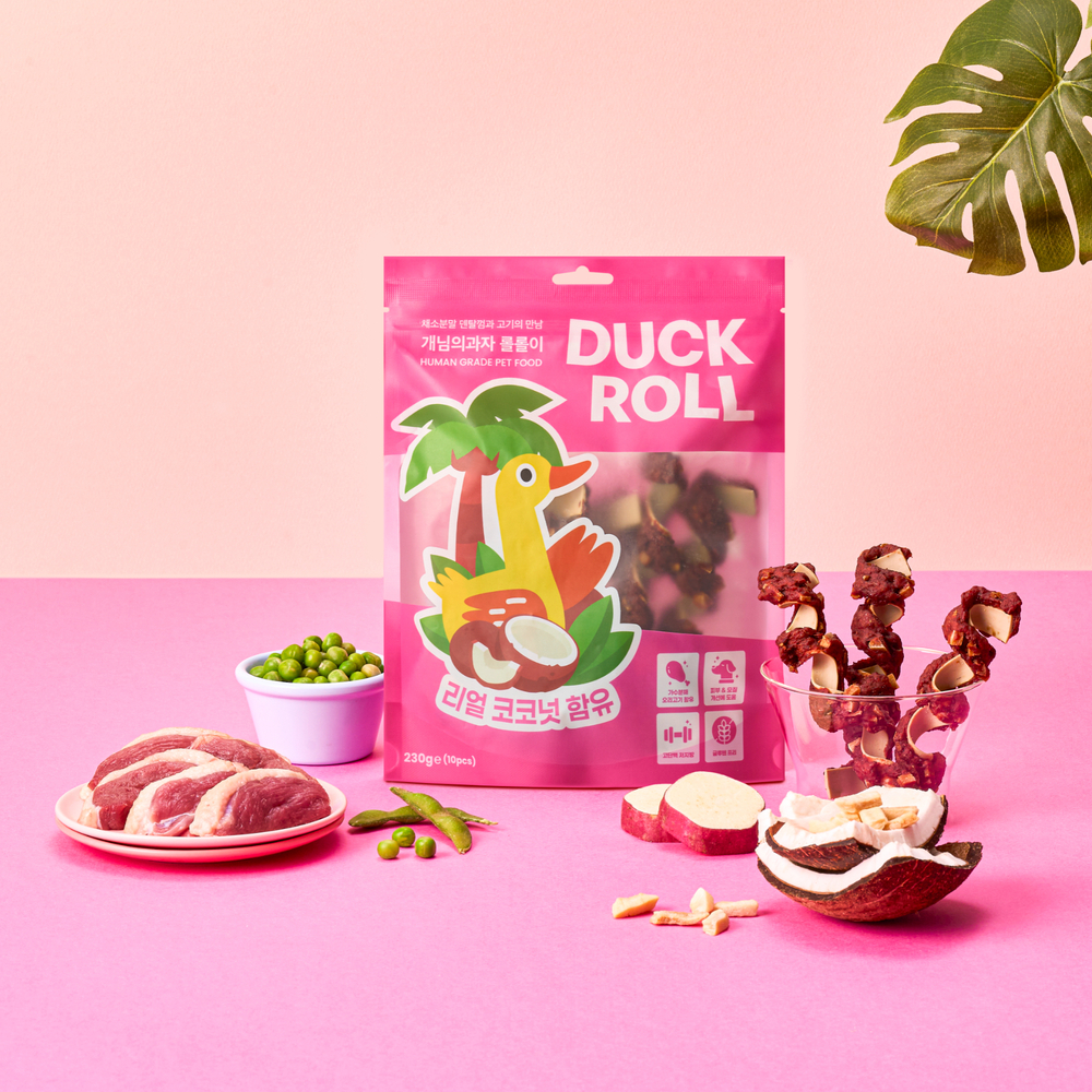 [개님의상점] 강아지 간식 롤롤이(덕롤) 육포+채소껌+리얼코코넛 콤보간식 140g