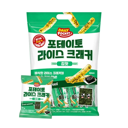 [좋은세상] 포테이토 라이스 크래커(김맛) 150g(15gx10입) 개별포장