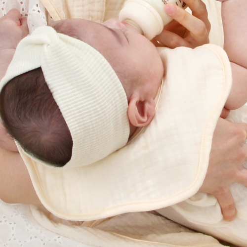 [예꼬맘] 수면거즈 아기 턱받이 6개