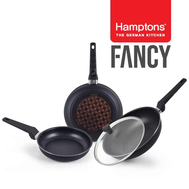 [Hamptons] 햄튼 팬시 다이아몬드5중코팅 후라이팬세트-B (HTDF-20F26F28W28G)