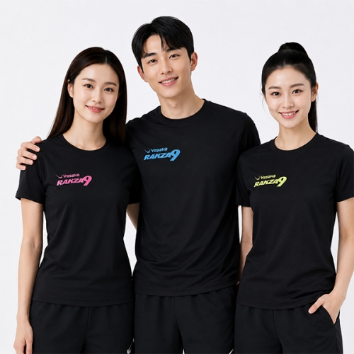 야사카 스몰모노 티셔츠 3컬러 (26년 S/S) 유니폼 탁구복 탁구의류(블랙앤핑크)